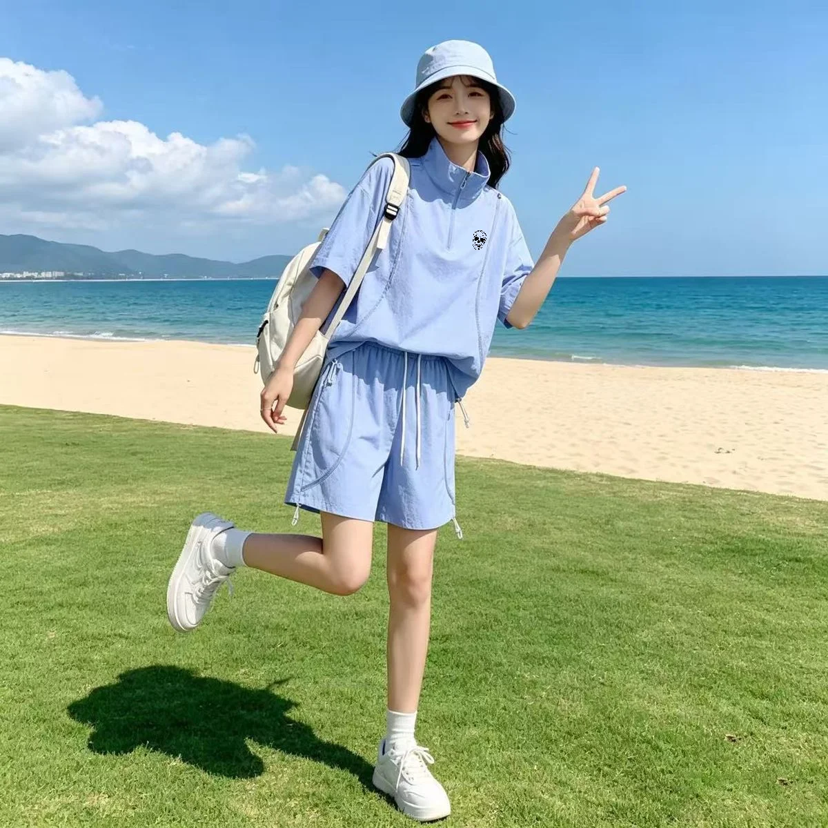 Golf Equipment Brands - ชุดกอล์ฟฤดูร้อนสำหรับผู้ชายและผู้หญิง ป้องกันแสงแดด เสื้อและกางเกงขาสั้นคู่รัก ผ้าไหมน้ำแข็ง เย็นสบาย สไตล์ลำลอง