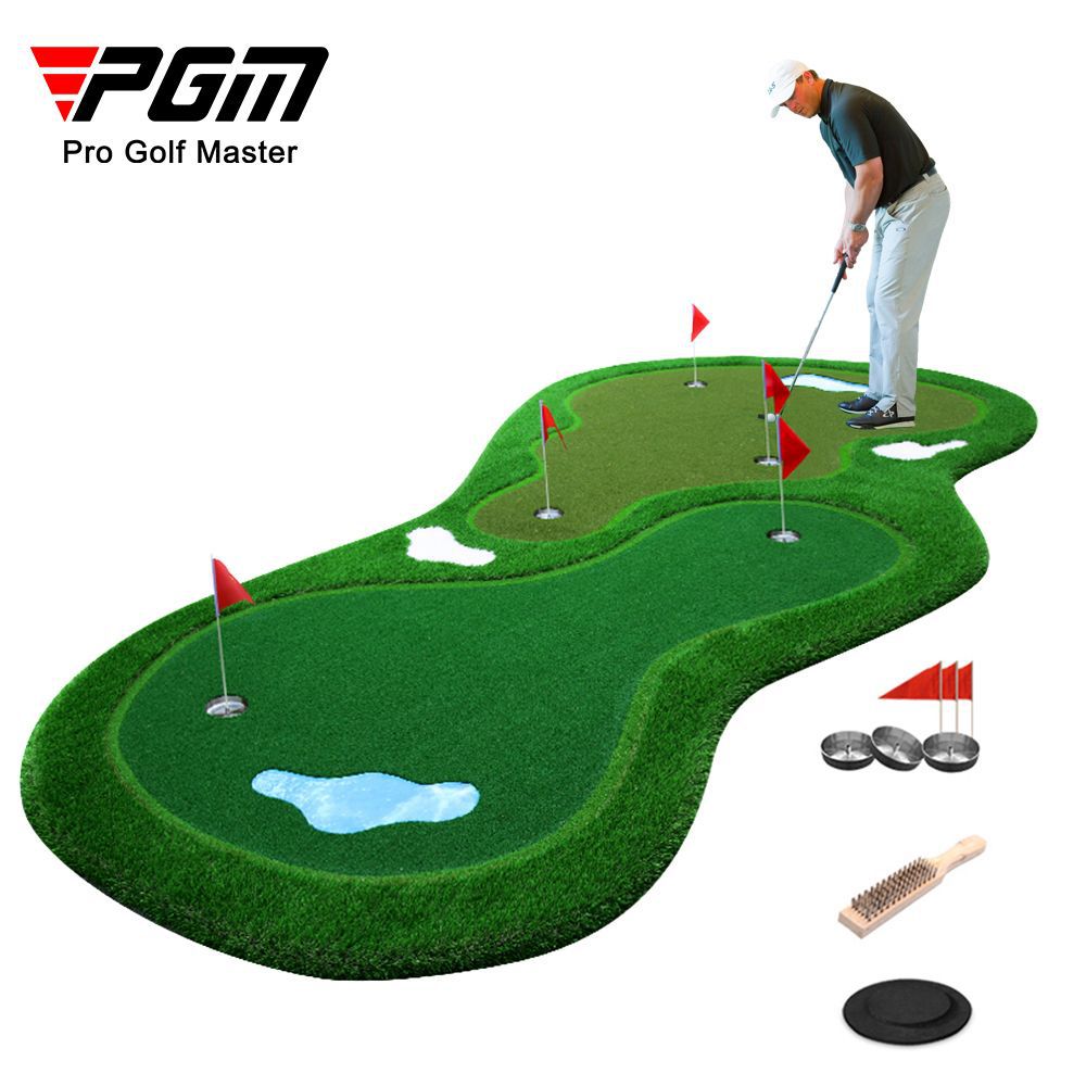 X Golf Equipment - พรมพัตต์กอล์ฟแบบสองระดับความเร็ว PGM สำหรับฝึกพัตต์กอล์ฟในร่ม ขนาด 2 ม.
