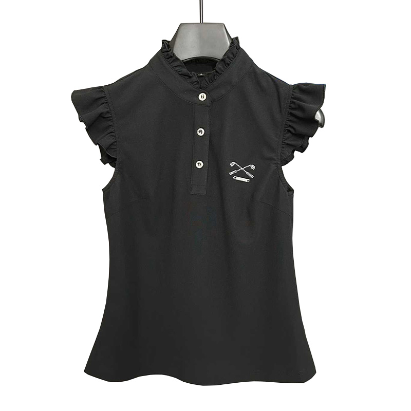 Golf Equipment Women - เสื้อยืดแขนกุดสำหรับผู้หญิง แฟชั่นใหม่สำหรับฤดูร้อน ทรงเข้ารูป คอตั้ง ใส่เล่นกอล์ฟ ออกกำลังกายกลางแจ้ง