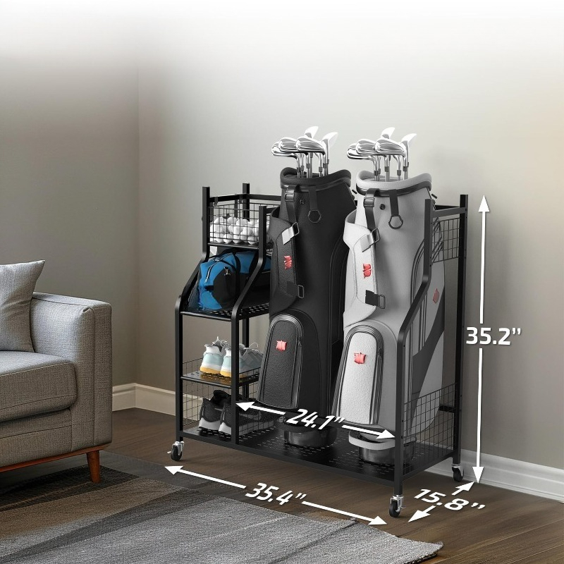 Golf Equipment Garage Storage - ชั้นวางถุงกอล์ฟ, แท่นโชว์ไม้กอล์ฟ, ชั้นวางอุปกรณ์ในโรงรถ