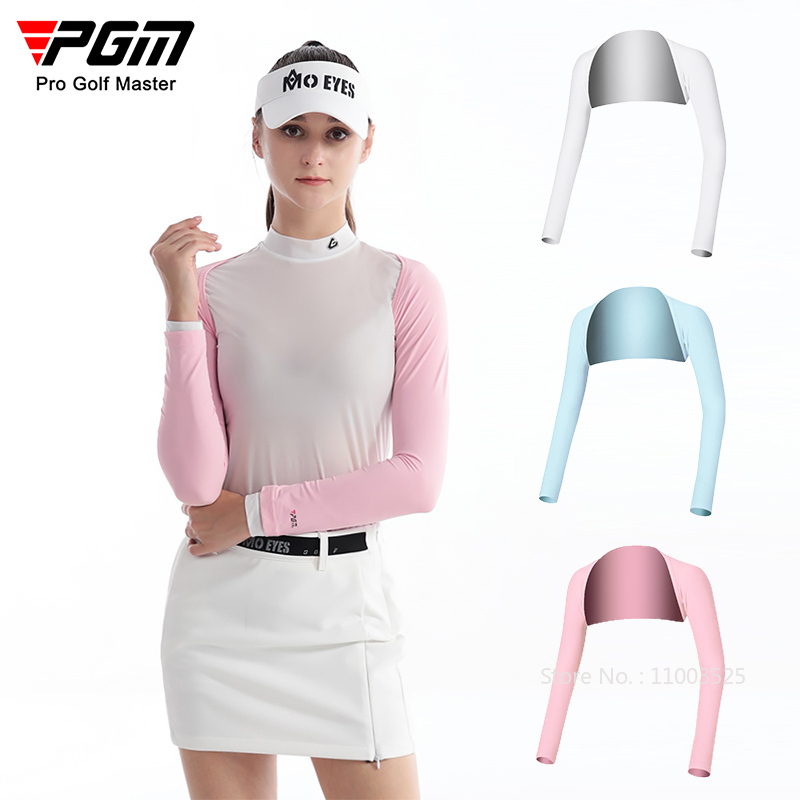 Golf Equipment Women - PGM ผ้าคลุมไหล่กันแดดสำหรับผู้หญิง, ผ้าไอซ์ซิลค์แขนเสื้อกีฬากันยูวีระบายอากาศได้สำหรับเด็กผู้หญิงเสื้อกอล์ฟผ้าคลุมไหล่เดินป่าตั้งแคมป์