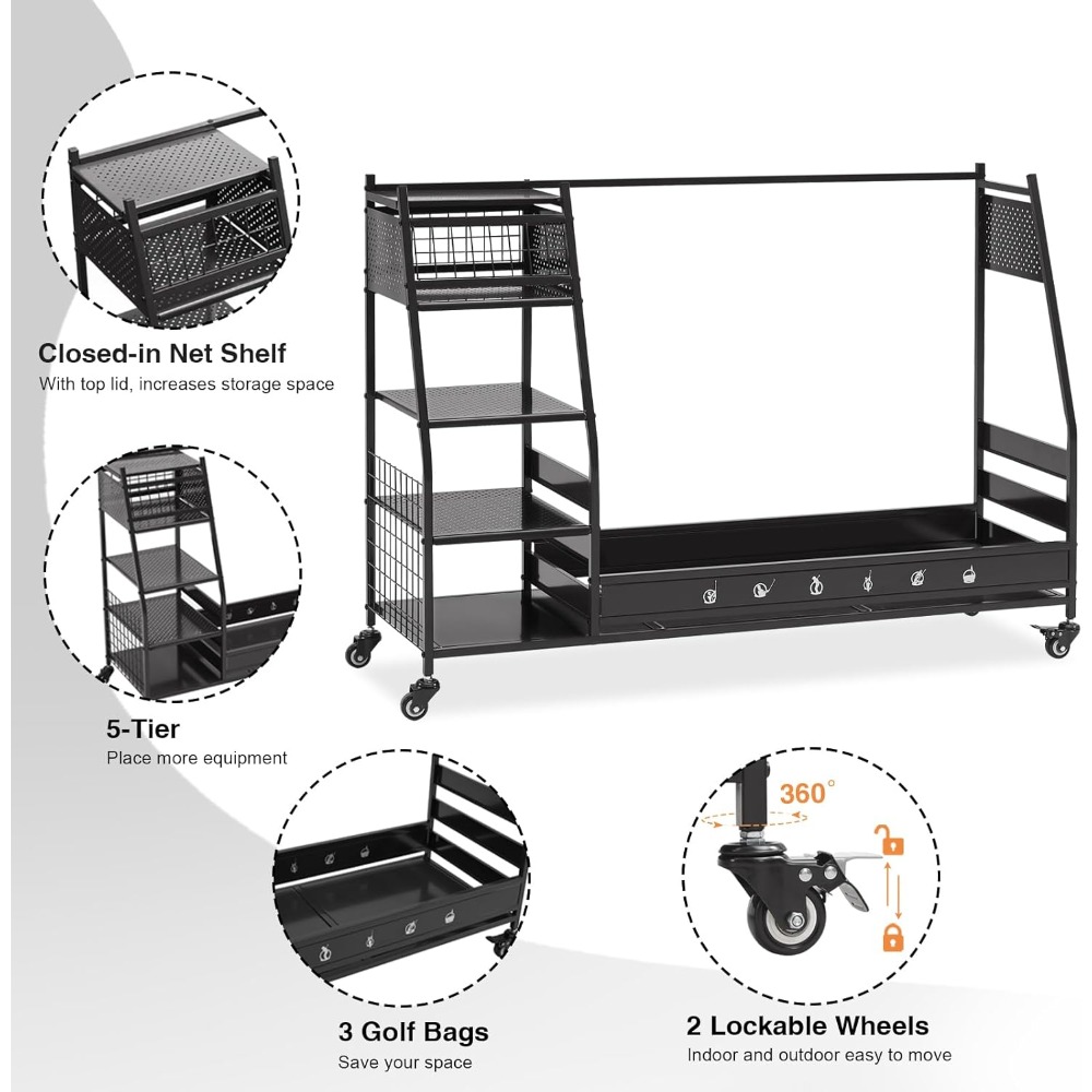 ชั้นวางถุงกอล์ฟ ที่แขวนเก็บอุป - Golf Equipment Garage Storage บทวิจารณ์และราคา
