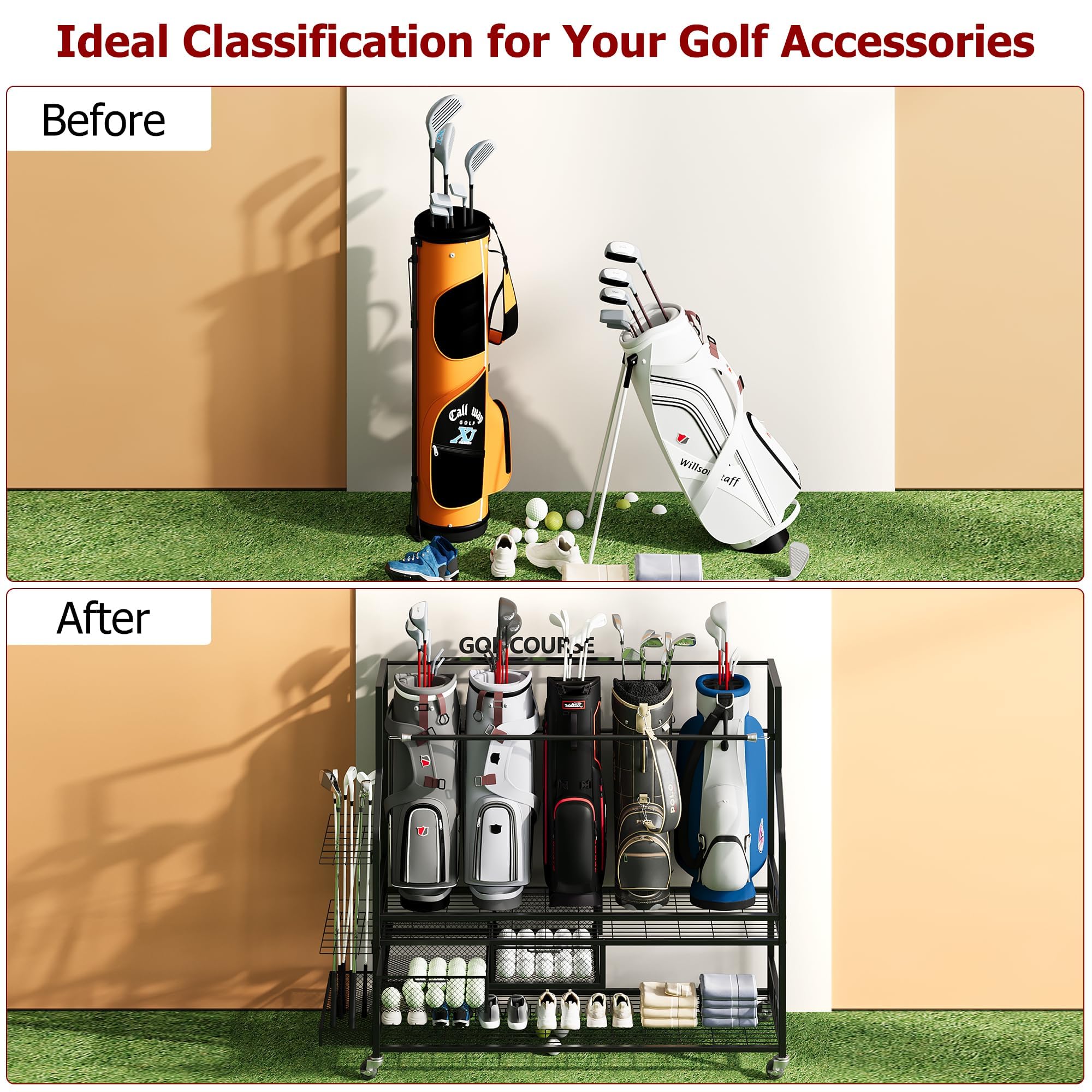 ที่เก็บถุงกอล์ฟสำหรับโรงรถ, ขา - Golf Equipment Garage Storage บทวิจารณ์และราคา